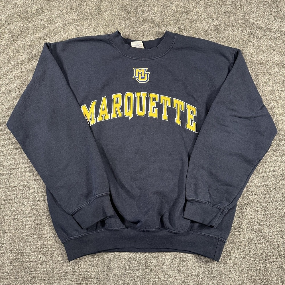 Marquette Golden Eagles Sweatshirt Mens Medium NCAA Basketball Campus Colors